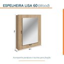Ver imagem 3 de Espelheira para Banheiro Lisa 60cm Yescasa Bege/Wood