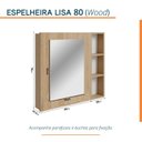 Ver imagem 3 de Espelheira para Banheiro Lisa 80cm Yescasa Bege/Wood