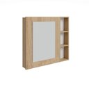 Ver imagem 2 de Espelheira para Banheiro Lisa 80cm Yescasa Bege/Wood