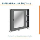 Ver imagem 3 de Espelheira para Banheiro Lisa 80cm Yescasa Cinza