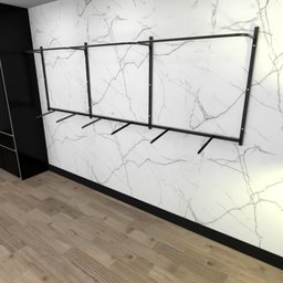 Arara de Roupas Closet Quarto com 16 Peças Cremalheira 300x100 Cm Cor Preto Modelo Clst1b475 - 2
