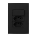 Ver imagem 1 de Interruptor + Tomada Dupla 20a 4x2 - Pial Plus + Preto