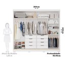 Ver imagem 5 de Guarda-Roupa Casal 264cm 2 Portas de Correr com Espelho e Pés 100% MDF Siena Espresso Móveis