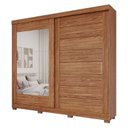 Ver imagem 3 de Guarda-Roupa Casal 264cm 2 Portas de Correr com Espelho e Pés 100% MDF Siena Espresso Móveis Marrom/Cinamomo