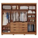 Ver imagem 5 de Guarda-Roupa Casal 264cm 2 Portas de Correr com Espelho e Pés 100% MDF Siena Espresso Móveis Marrom/Cinamomo