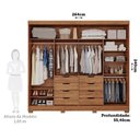 Ver imagem 5 de Guarda-Roupa Casal 264cm 2 Portas de Correr com Espelho e Pés 100% MDF Siena Espresso Móveis
