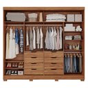 Ver imagem 4 de Guarda-roupa Casal 264cm 2 Portas de Correr com Espelho e Pés 100% Mdf Siena Espresso Móveis