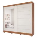 Ver imagem 3 de Guarda-roupa Casal 264cm 2 Portas de Correr com Espelho e Pés 100% Mdf Siena Espresso Móveis