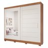 Guarda-roupa Casal 264cm 2 Portas de Correr com Espelho e Pés 100% Mdf Siena Espresso Móveis - 3