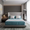 Ver imagem 1 de Conjunto Cabeceira + Base de Cama Milano 1,40m Casal Boucle com Sintético Larbelle Móveis
