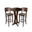Ver imagem 1 de Conjunto Bistrô Anatômico Imbuia com 2 Banquetas Estofado Marrom para Área Gourmet
