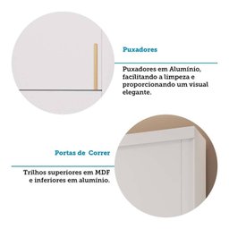Guarda-Roupa Casal 264cm 2 Portas de Correr com Espelho 100% MDF Siena Espresso Móveis - 9