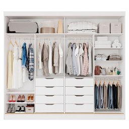 Guarda-Roupa Casal 264cm 2 Portas de Correr com Espelho 100% MDF Siena Espresso Móveis - 4