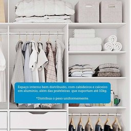 Guarda-Roupa Casal 264cm 2 Portas de Correr com Espelho 100% MDF Siena Espresso Móveis - 8