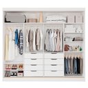Ver imagem 5 de Guarda-Roupa Casal 264cm 2 Portas de Correr com Espelho 100% MDF Siena Espresso Móveis Branco