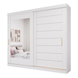 Guarda-Roupa Casal 264cm 2 Portas de Correr com Espelho 100% MDF Siena Espresso Móveis - 3
