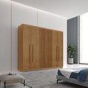 Ver imagem 1 de Guarda-Roupa 6 Portas 2 Gavetas com Pés MDF Logan Marrom/Marrome
