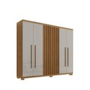 Ver imagem 3 de Guarda-Roupa 6 Portas 2 Gavetas com Pés MDF Logan Off White/Marrome