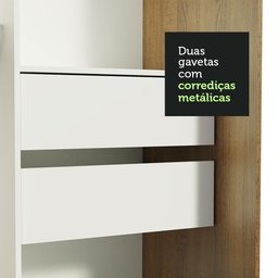 Guarda-roupa Solteiro Madesa Tokio 2 Portas de Correr com Espelho 2 Gavetas - 10