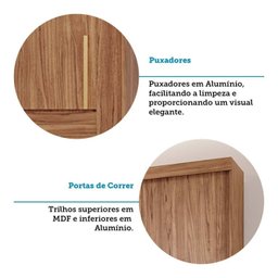 Guarda-Roupa Casal 264cm 2 Portas de Correr com Espelho 100% MDF Siena Espresso Móveis - 10