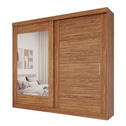 Guarda-Roupa Casal 264cm 2 Portas de Correr com Espelho 100% MDF Siena Espresso Móveis - 3