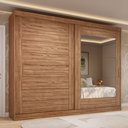Ver imagem 1 de Guarda-Roupa Casal 264cm 2 Portas de Correr com Espelho 100% MDF Siena Espresso Móveis Marrom/Cinamomo