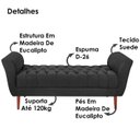 Ver imagem 3 de Recamier Grecia 150cm Suede Preto MPassos