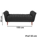 Ver imagem 2 de Recamier Grecia 150cm Suede Preto MPassos