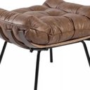 Ver imagem 5 de Poltrona de Couro Legítimo Costela com Puff