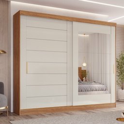 Guarda-roupa Casal 264cm 2 Portas de Correr com Espelho 100% Mdf Siena Espresso Móveis - 2