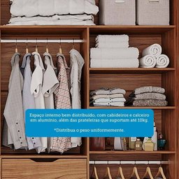Guarda-roupa Casal 264cm 2 Portas de Correr com Espelho 100% Mdf Siena Espresso Móveis - 8