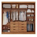 Ver imagem 5 de Guarda-Roupa Casal 264cm 2 Portas de Correr com Espelho 100% MDF Siena Espresso Móveis Off White/Cinamomo