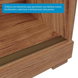 Guarda-roupa Casal 264cm 2 Portas de Correr com Espelho 100% Mdf Siena Espresso Móveis - 9