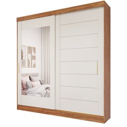 Guarda-roupa Casal 264cm 2 Portas de Correr com Espelho 100% Mdf Siena Espresso Móveis - 3