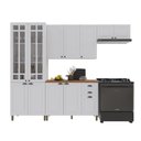 Ver imagem 2 de Armário de Cozinha Modulada Compacta Fidelitá Nara 100% MDF 4 Peças 280cm 12 Portas 2 Gavetas com