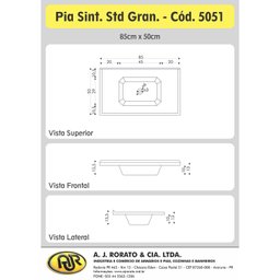 Pia Sintética Para Cozinha 85x50 cm  - 2