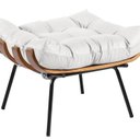 Ver imagem 6 de Poltrona de Couro Legítimo Costela com Puff