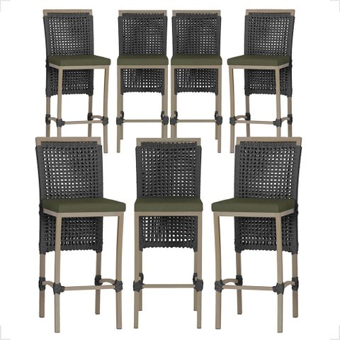 7 Banqueta em Alumínio Roma Fendi Corda Náutica Tecido 13