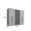 Ver imagem 4 de Guarda-Roupa 6 Portas 2 Gavetas MDF Logan Off White/Marrome