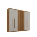 Ver imagem 3 de Guarda-Roupa 6 Portas 2 Gavetas MDF Logan Off White/Marrome