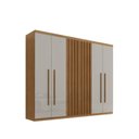 Ver imagem 3 de Guarda-Roupa 6 Portas 2 Gavetas MDF Logan Off White/Marrome
