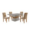 Mesa Clarice 120 Tampo Mdf Vidro/canto Reto 4 Cadeiras Valentina - 3