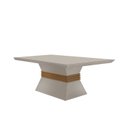 Ver imagem 6 de Mesa Clarice 120 Tampo MDF Vidro/Canto Reto 4 Cadeiras Valentina Yescasa Bege/Turim/Off White/Imbuia