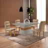 Mesa Clarice 120 Tampo Mdf Vidro/canto Reto 4 Cadeiras Valentina - 2