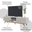 Ver imagem 3 de Bancada Rack TV 75 Pol 218 cm Fortaleza Off White Matte CLB