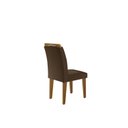 Ver imagem 7 de Mesa Clarice 120 Tampo MDF Vidro/Canto Reto 4 Cadeiras Valentina Off White/Veludo Marrom/Imbuia Yescasa