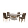 Mesa Clarice 120 Tampo Mdf Vidro/canto Reto 4 Cadeiras Valentina - 3