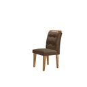 Ver mais imagens de Mesa Clarice 120 Tampo MDF Vidro/Canto Reto 4 Cadeiras Valentina Off White/Veludo Marrom/Imbuia Yescasa