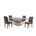 Ver imagem 3 de Mesa Clarice 120 Tp MDF Vidro/Canto Reto 4 Cad Valentina Off White/Veludo Grafite/Imbuia Yescasa
