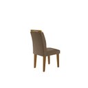 Ver imagem 7 de Mesa Clarice 120 Tp MDF Vidro/Canto Reto 4 Cad Valentina Yescasa Off White/Veludo Capuccino/Imbuia